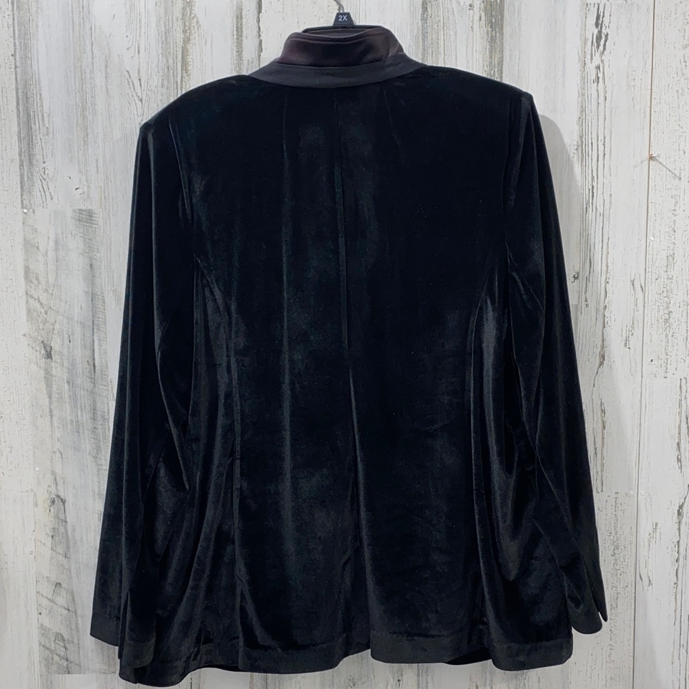 1114 Lane Bryant Black Velvety Blazer Jacket - Picture 5 of 5